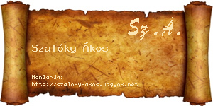Szalóky Ákos névjegykártya