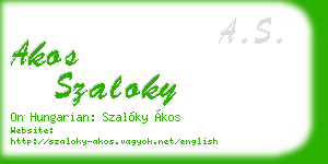 akos szaloky business card